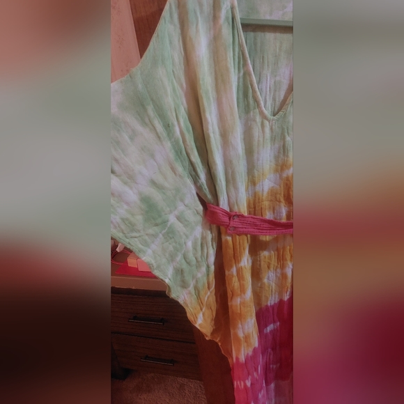 Jen's Pirate Booty Rainbow Tie Dye Ripple Kaftan NWOT - Picture 5 of 13